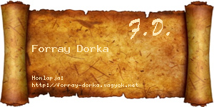 Forray Dorka névjegykártya