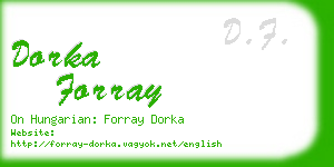 dorka forray business card
